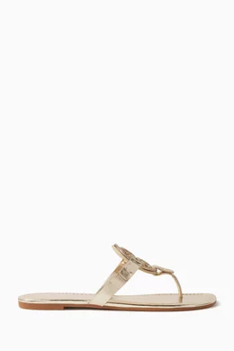 Tory burch miller sale embellished sandal metallic leather