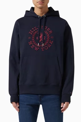Tommy hilfiger basic icon logo hoodie in black discount
