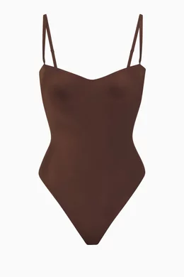 Buy SKIMS Brown Contour-lift Straight-neck Bodysuit in Nylon-spandex for  Women in Kuwait