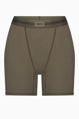 SKIMS Green Cotton Rib Boxer Shorts – BlackSkinny