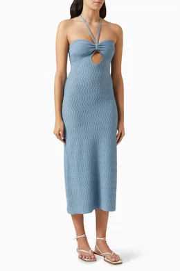 Buy Devon Windsor Blue Clementine Midi Dress for Women in Kuwait