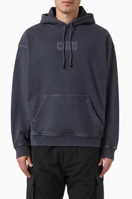 Buy Kith Black Classic Logo Nelson Hoodie in Cotton fleece for Men