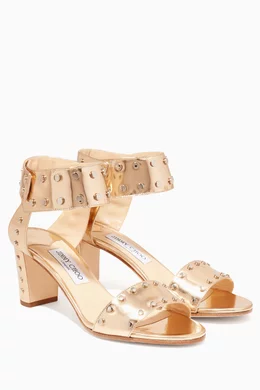 Buy Jimmy Choo Silver Rose Gold Mirror Veto Leather Sandals for Women Online Ounass Kuwait