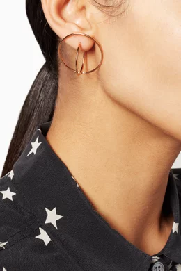 Buy Charlotte Chesnais Pink Rose-Gold Medium Saturn Earrings for