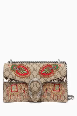 Buy Gucci Multicolour Multi-Coloured Dionysus Embroidered Shoulder