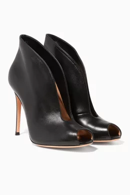 Buy Gianvito Rossi Black Vamp 105 Nappa Leather Booties for Women Online Ounass Kuwait