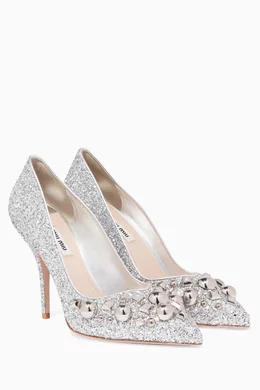 Silver studded pumps hot sale