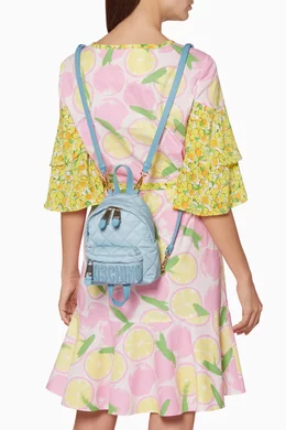 Buy Moschino Blue Light Blue Mini Quilted Backpack for Women Online Ounass Kuwait