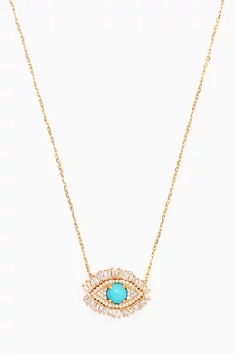 Buy Suzanne Kalan Yellow Evil Eye Turquoise Diamond Necklace in