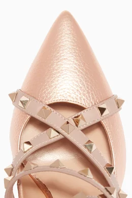 Buy Valentino Garavani Gold Rose-Gold Metallic Rockstud Studwrap