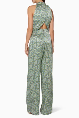 Buy Seren London Blue Blue Printed Soiree Jumpsuit for Women Online Ounass Kuwait