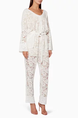 Buy We Are Kindred White White Gisella Lace Jumpsuit for Women Online Ounass Kuwait