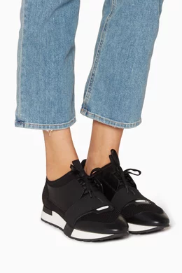 Buy Balenciaga Black Noir Race Runner Low-Top Sneakers for Women