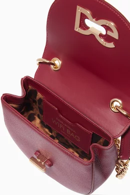 Buy Dolce Gabbana Red Burgundy Small Wifi Leather Cross body Bag for Women Online Ounass Kuwait