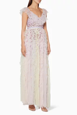 Buy Needle Thread Multicolour Multi Coloured Rainbow Embellished Gown for Women Online Ounass Kuwait