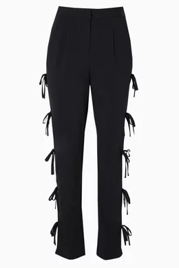 パンツ self portrait bow straight trousers Bow Print Jeans – self-portrait-US