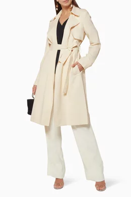 Ivory trench coat womens top