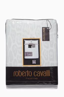 Buy Roberto Cavalli Neutral Ivory Super King-Size Pantera Sheet