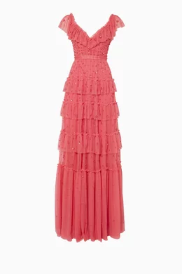 Buy Needle Thread Pink Bright Pink Sunburst Gown for Women Online Ounass Kuwait