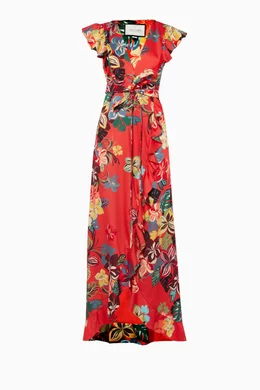Buy Alexis Red Red Janna Floral Print Dress for Women Online Ounass Kuwait