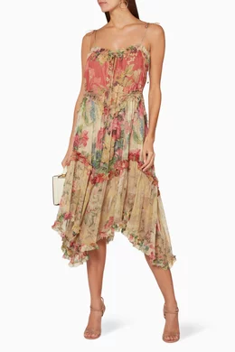 Buy Zimmermann Multicolour Splice-Print Melody Floating Dress for