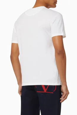 Buy Valentino Garavani White VLTN Cotton T-Shirt for Men