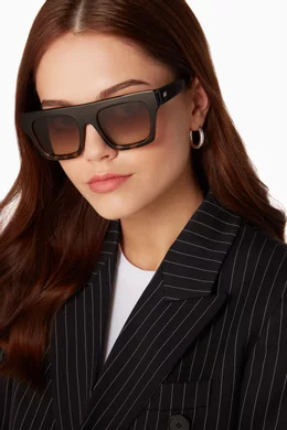 LE SPECS SUBDIMENSION GRADIENT SUNGLASSESS Le Specs Subdimension Black Tort/Khaki | Afterpay | Zip Pay main image 3