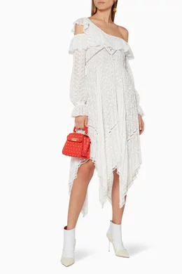 Buy Self Portrait White White Daisy Embroidered Midi Dress for Women Online Ounass Kuwait