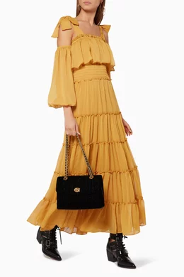 Buy Coach Black Black Velvet Quilted Parker Shoulder Bag for Women