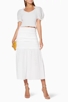 Buy LoveShackFancy White White Smocked Tilly Top for Women Online Ounass Kuwait