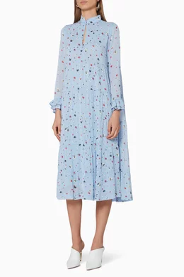 ganni serenity blue dress Ganni Jerome Lace Mini Dress