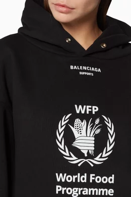 Buy Balenciaga Black Black World Food Programme Oversized Hoodie