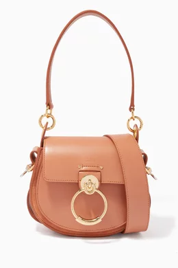 Buy Chloé Neutral Small Tess Bag in Shiny Suede Calfskin for