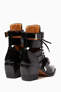 Buy Chloé Black Black Riley Cut-Out Patent Boots for Women Online
