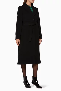 Buy WHISTLES Black Black Penelope Belted Coat for Women Online Ounass Kuwait