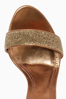Dolce & gabbana metallic glitter sandals with letter heels online