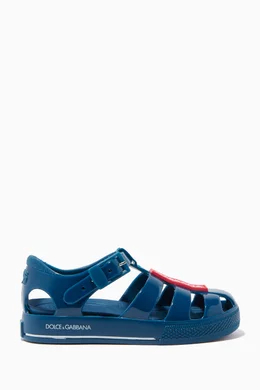 Buy Dolce Gabbana Blue Blue Logo Jelly Sandals for Boys Online