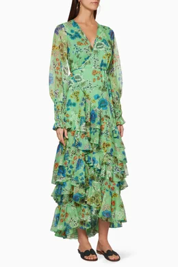 forest green maid of honor dress Alexis Sage Green Semi-Sheer Floral Lace Mini Dress main image 0