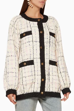 Gucci oversized tweed bomber jacket sales