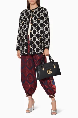 Buy Gucci Black Arli Leather Top-Handle Bag for Women Online