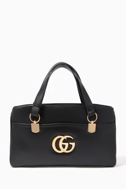 Buy Gucci Black Arli Leather Top-Handle Bag for Women Online