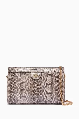 Buy Gucci Neutral Small Snakeskin Ophidia Shoulder Bag for Women