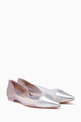 Buy Sophia Webster Pink Silver Pink Daria Glitter Flats for Women Online Ounass Kuwait