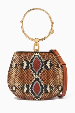 Buy Chloe Brown Caramel Python Print Nile Bracelet Bag for Women Online Ounass Kuwait