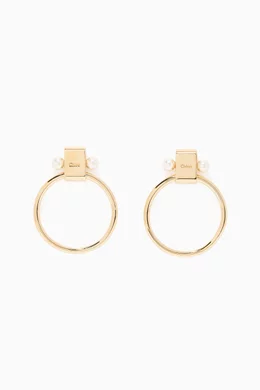 Buy Chloé Gold Gold-Tone Faux Pearl Hoop Earrings for Women Online