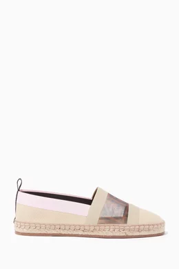 Buy Fendi White Canvas Tech Mesh Espadrilles for Women Online Ounass Kuwait