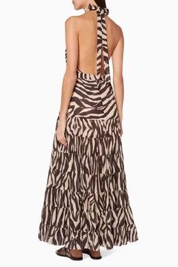 Striped Dress Zimmermann Juniper Dress Zimmermann Junie Swing Tiered Cotton Maxi Dress In Natural Lyst