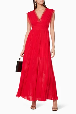 Buy Three Floor Red Red Lace All Over Maxi Dress for Women Online Ounass Kuwait