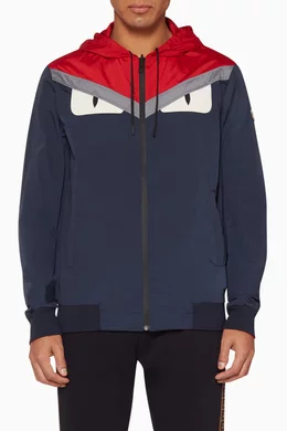 Buy Fendi Multicolour Navy Bugs Reversible Hooded Jacket for Men Online Ounass Kuwait