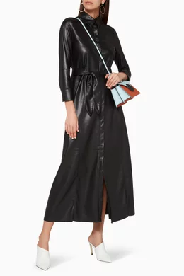 Buy NANUSHKA Black Black Taurus Faux-Leather Maxi Dress for Women Online |  Ounass Kuwait